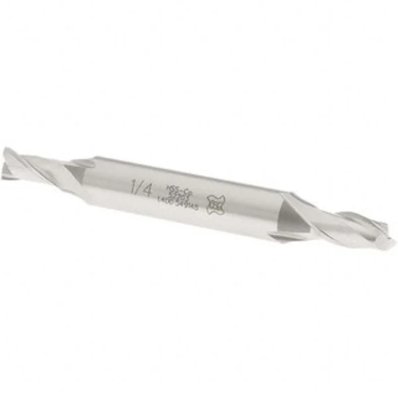 OSG 1/4, 1/2 LOC, 3/8 Shank Diam, 3-1/8 OAL, 2 Flute, Cobalt Square End Mill Double End, Uncoated, Spiral Flute, 30 H...
